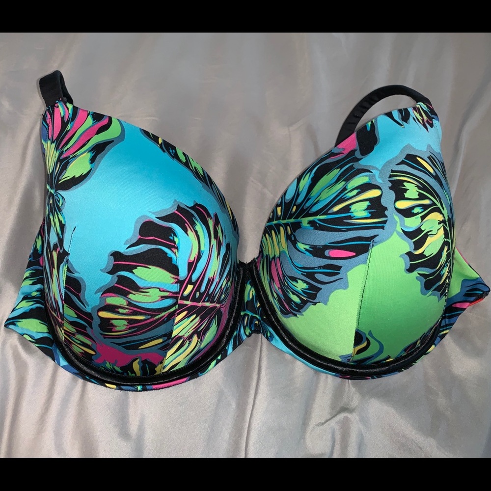 Bright floral 42F push up bra